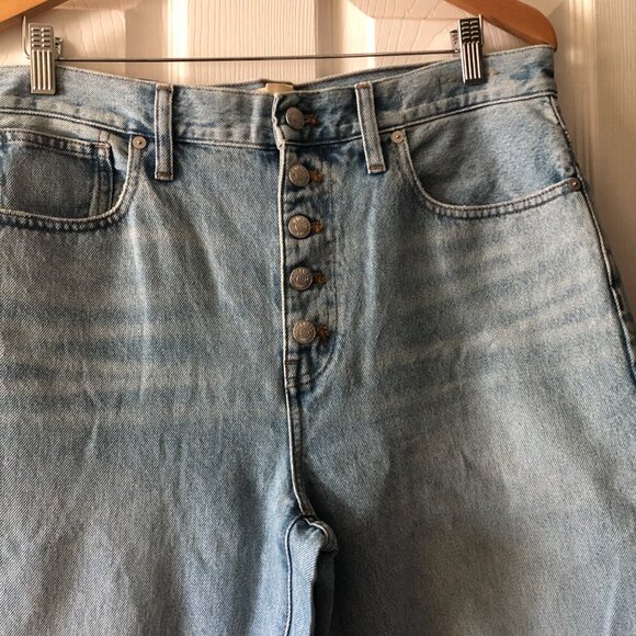 NWOT: Madewell Baggy Straight Jeans in Paxton Wash: Button-Front Size 30 x 31.5 - Picture 7 of 11